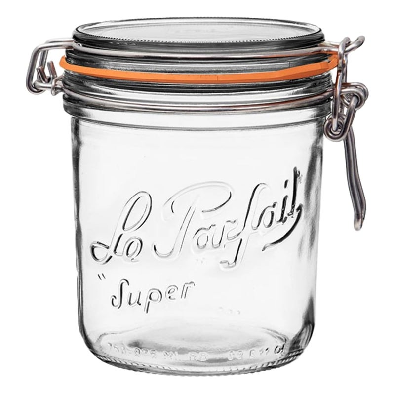 Le Parfait Super Terrine - 750ml French Glass Canning Jar w/Straight Body, Airtight Rubber Seal & Glass Lid, 24oz/Pint & Half (Single Jar) - Image 1